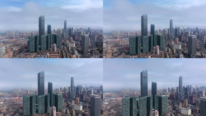 大连城市平流雾航拍