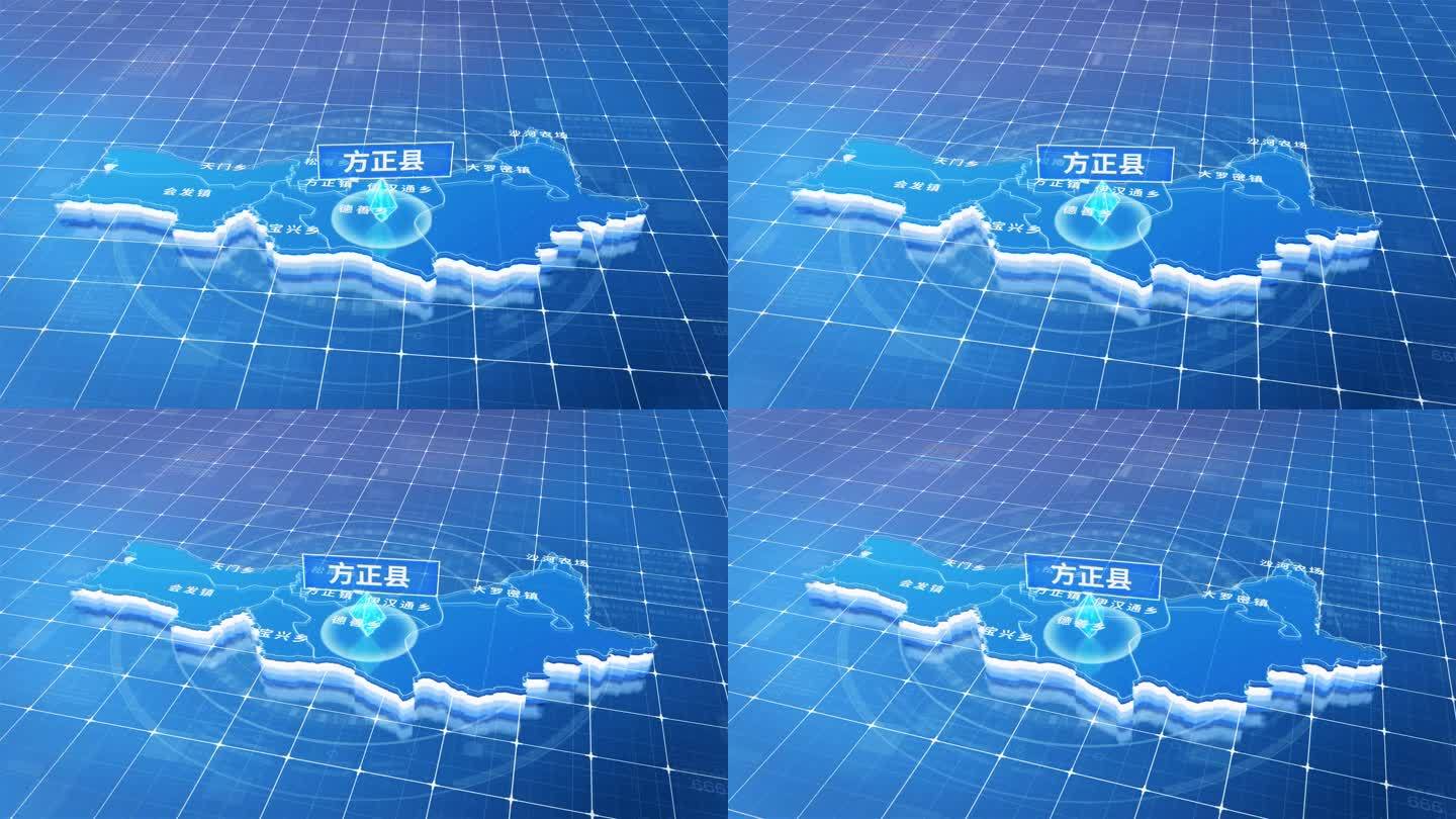 方正县蓝色三维科技区位地图