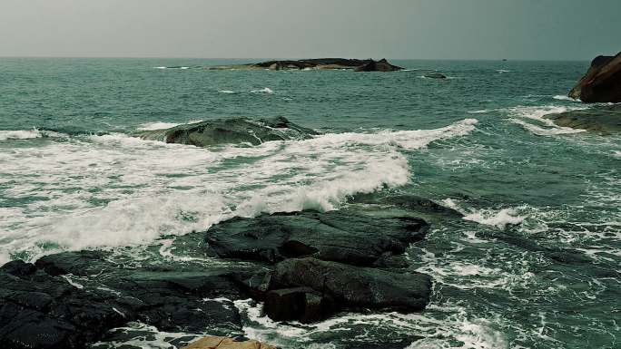 海南海浪实拍素材