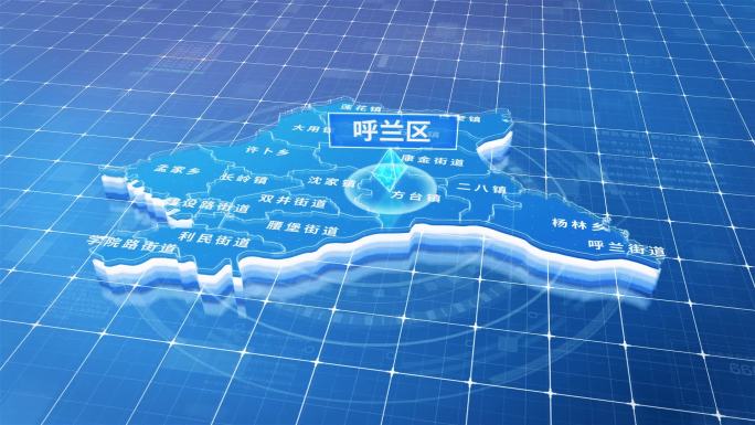 呼兰区蓝色三维科技区位地图