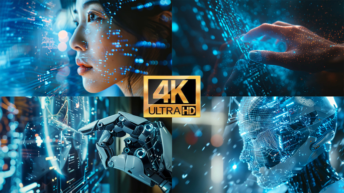 【4K】高科技AI智能机器人未来虚拟现实