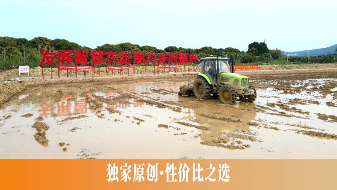 4K春种春耕播种机插秧航拍