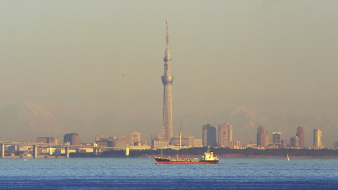 从东京湾水线御光楼俯瞰东京天空树