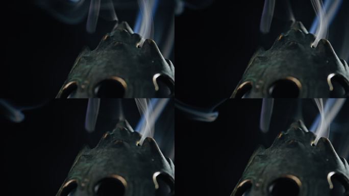 【正版素材】汉代博山炉铜熏炉香烟5286