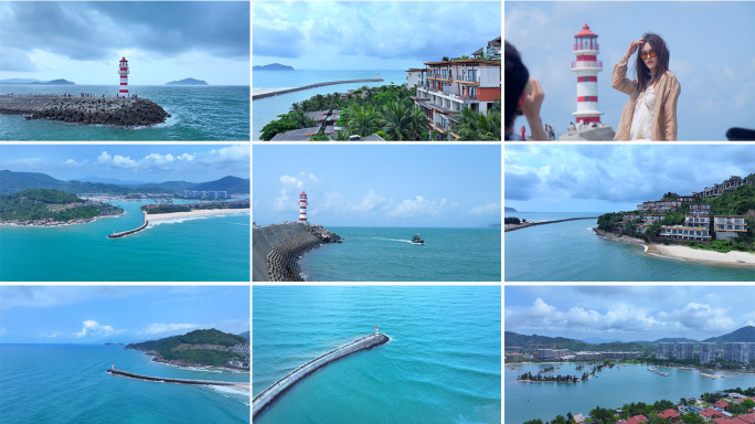 航拍中国海南最美灯塔标志性建筑