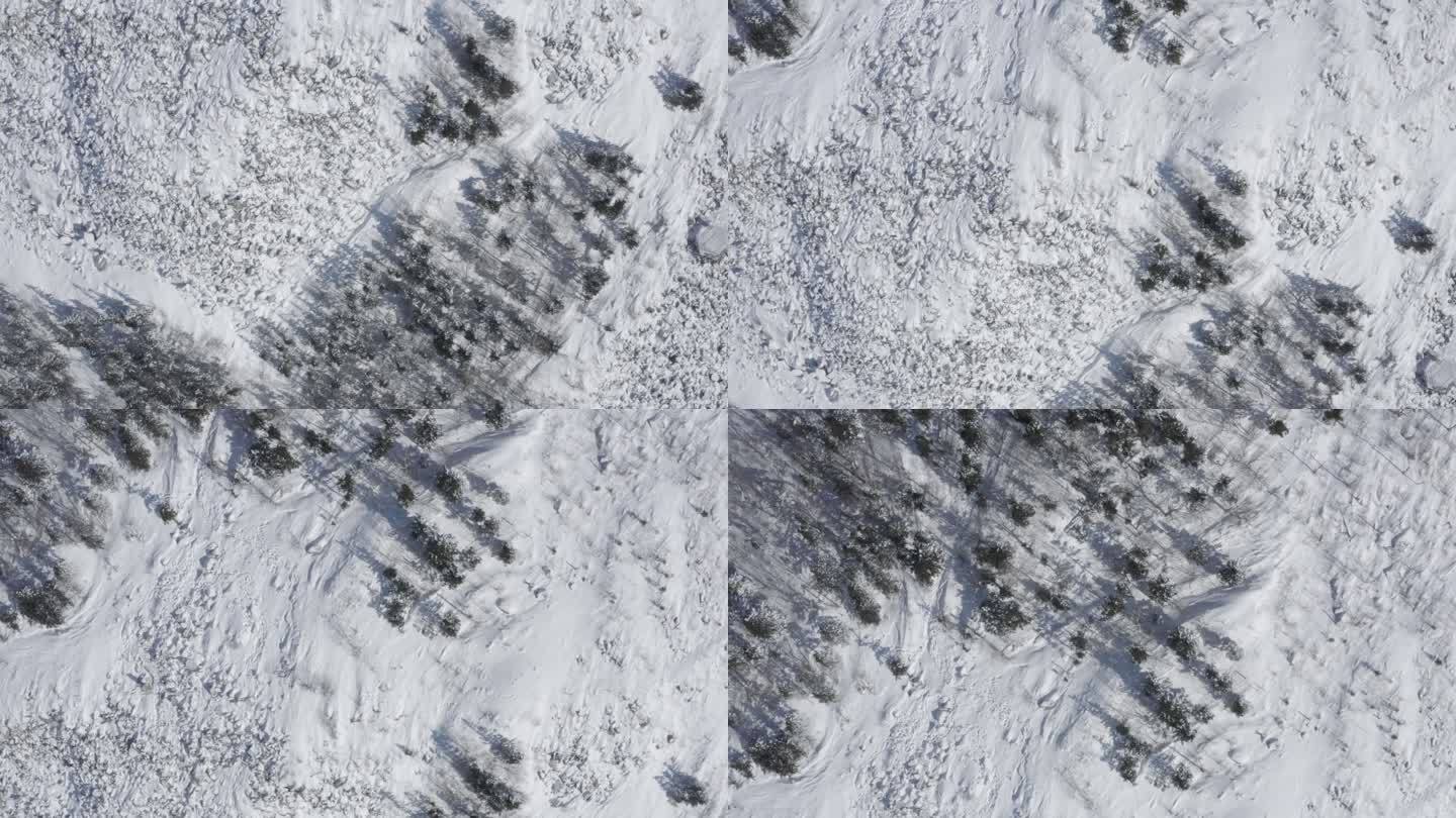 航拍黑龙江亚布力滑雪场雪景高山石海风光