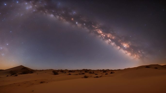 4k沙漠星空银河延时摄影