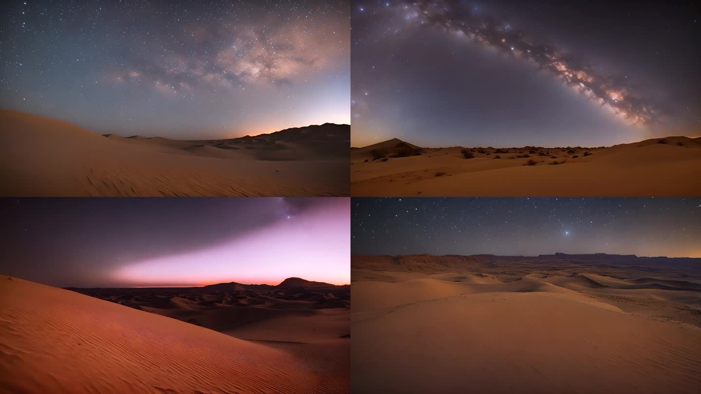 4k沙漠星空银河延时摄影