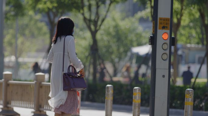 都市上班族奋斗街道行人人流