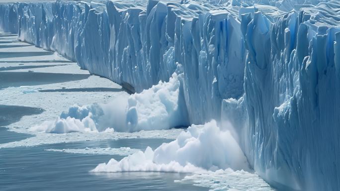 全球变暖冰川崩裂崩塌南极北极冰川融化
