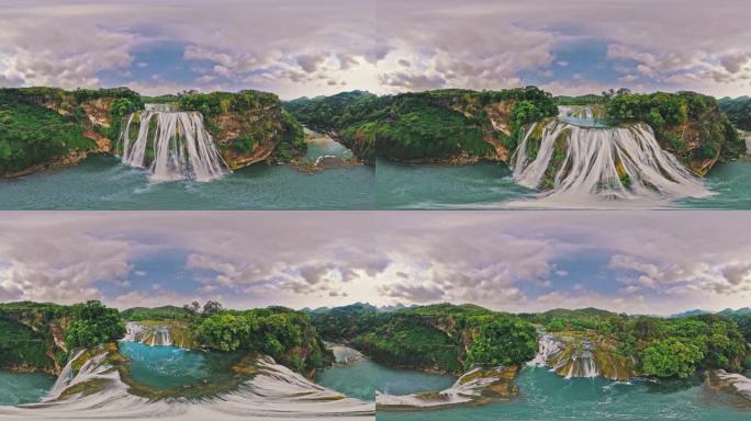 VR360全景中国贵州黄果树瀑布航拍8K