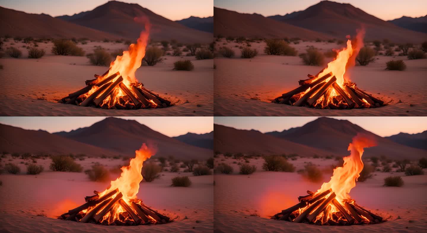 火焰，沙漠 篝火 燃烧2