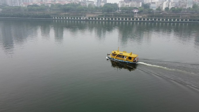 柳州水上公交航拍素材