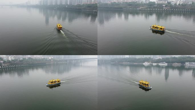 柳州水上公交航拍素材
