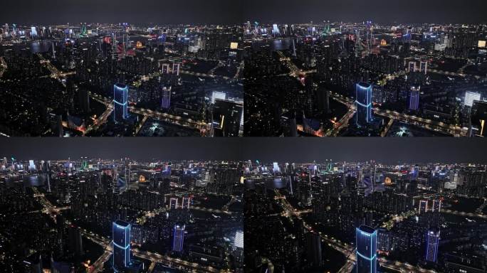 2024航拍杭州钱江新城夜景