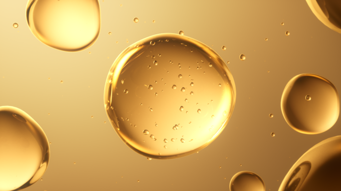 4K金色水分子球细胞水滴透明萃取皮肤精华
