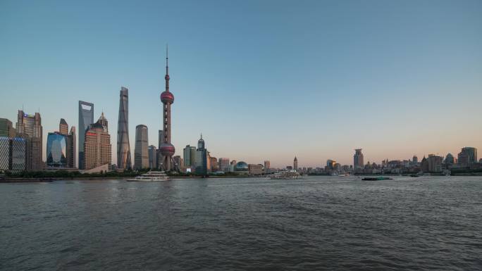 上海北外滩拍浦东日转夜景延时（全景）