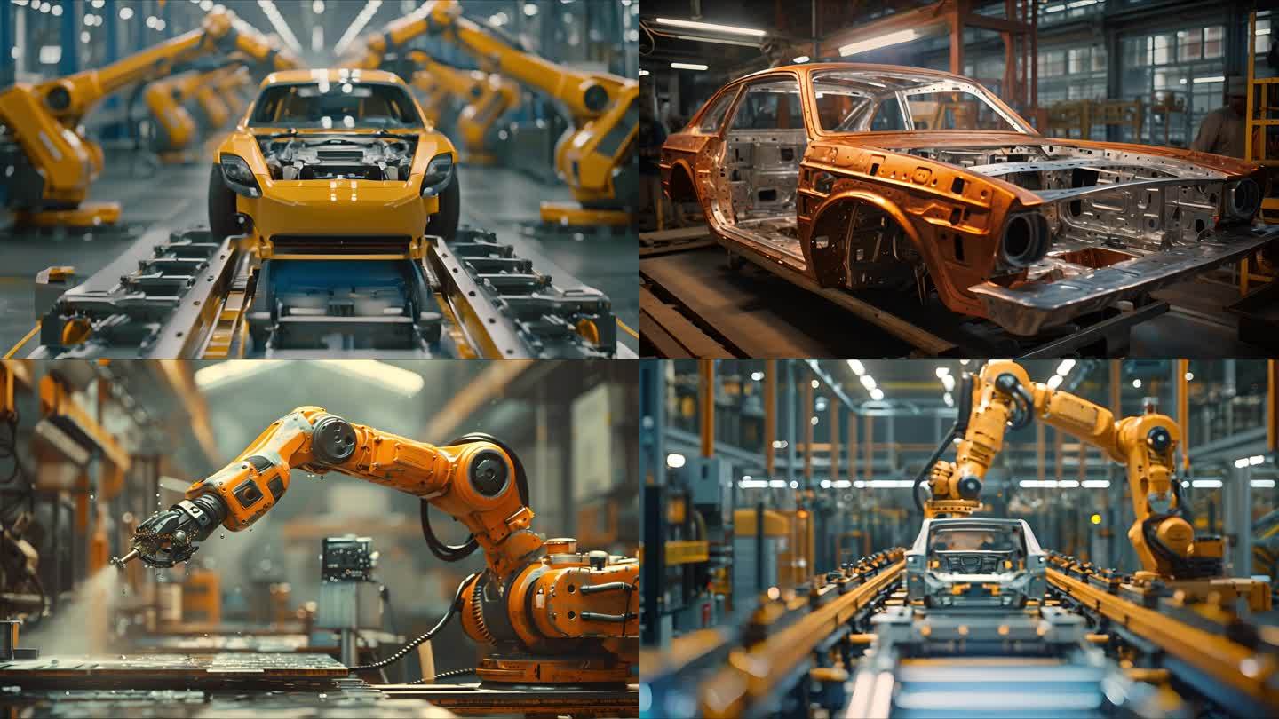 未来汽车制作无人工厂机械智能自动化