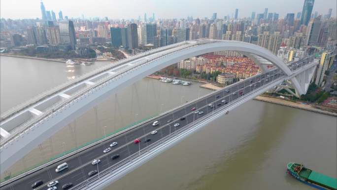 上海黄浦区延安东路立交桥车流延时城市风景