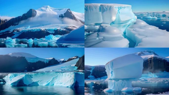 南极冰川冰块冰雪融化