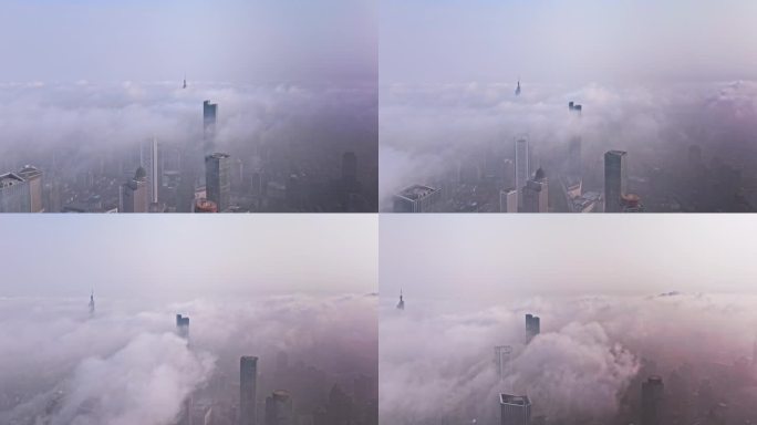 云雾中的南京新街口（1）