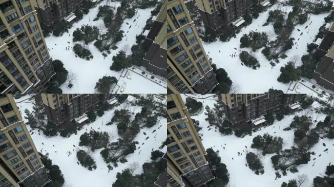 航拍-城市雪景-武汉