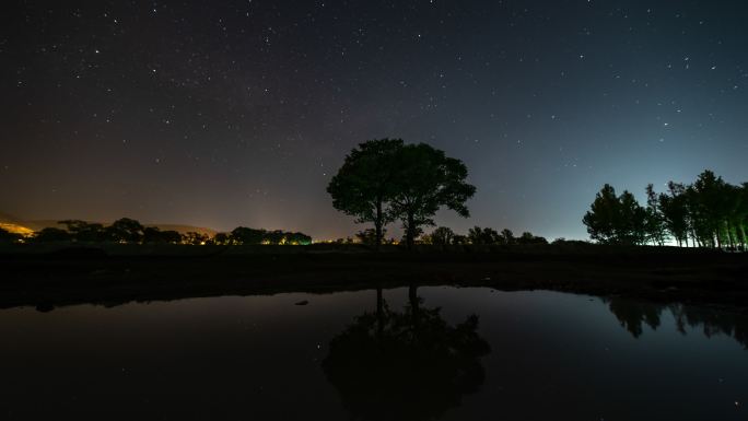 湖畔星空延时