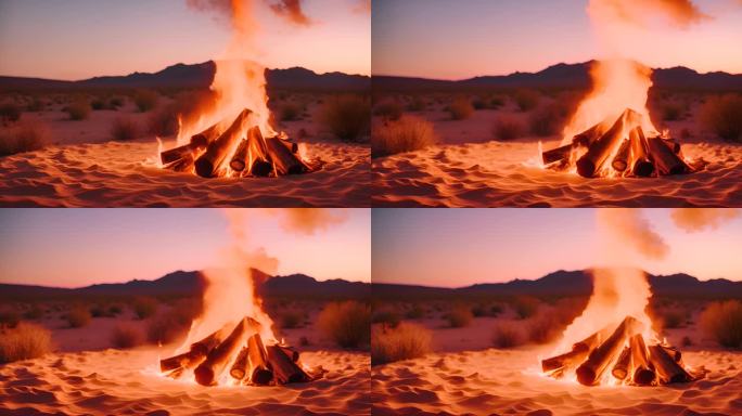 火焰，沙漠 篝火 燃烧1