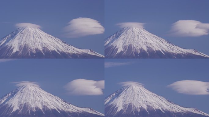 富士山上空的透镜状云