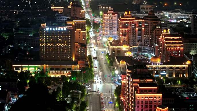 杭州市萧山区老城区夜景4K素材