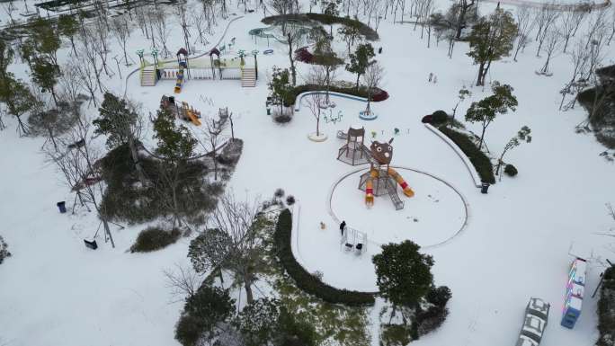 航拍-城市雪景-武汉