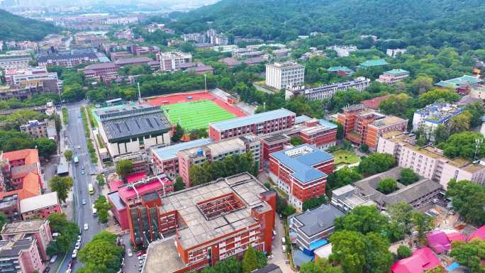 湖南大学学校校园风景航拍长沙岳麓区城市地