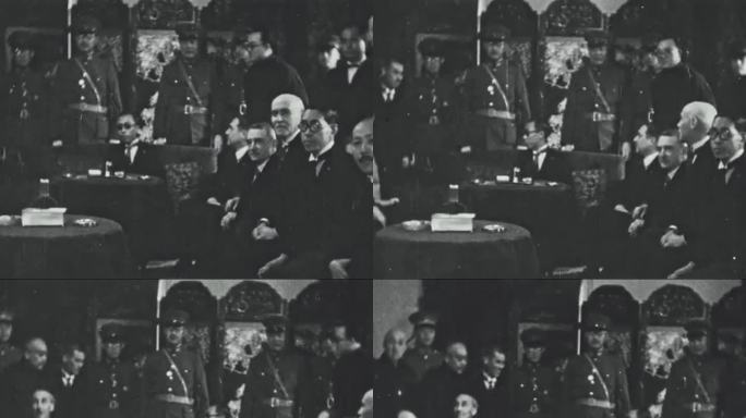 1932年伪满 溥仪会见外国人