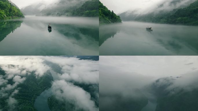 4K航拍郴州小东江湖