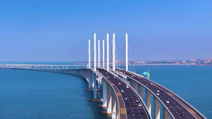 青岛胶州湾跨海大桥4K航拍
