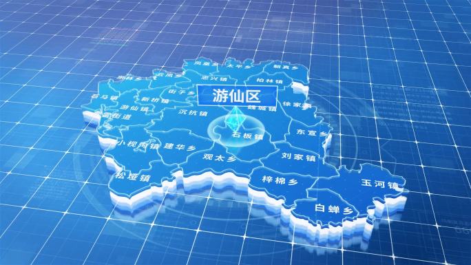 游仙区蓝色三维科技区位地图