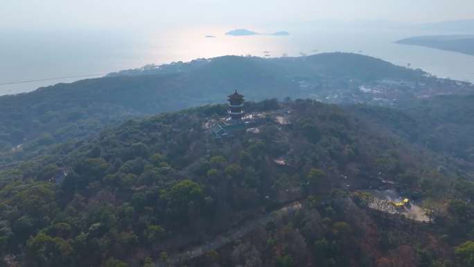 江苏省无锡太湖鼋头渚风景区航拍风景区国家