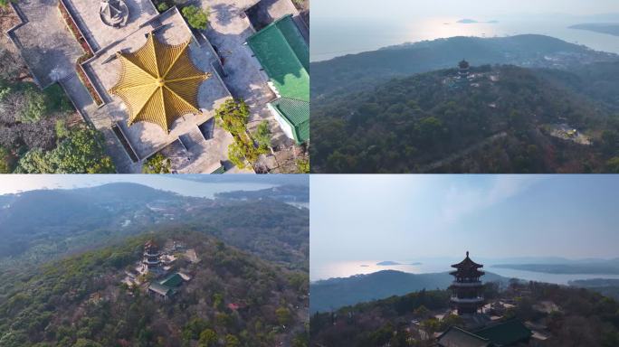 江苏省无锡太湖鼋头渚风景区航拍风景区国家