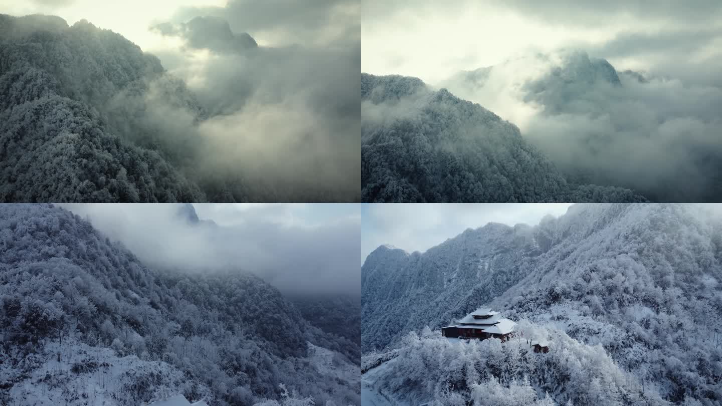 日出雪景云海云雾升腾