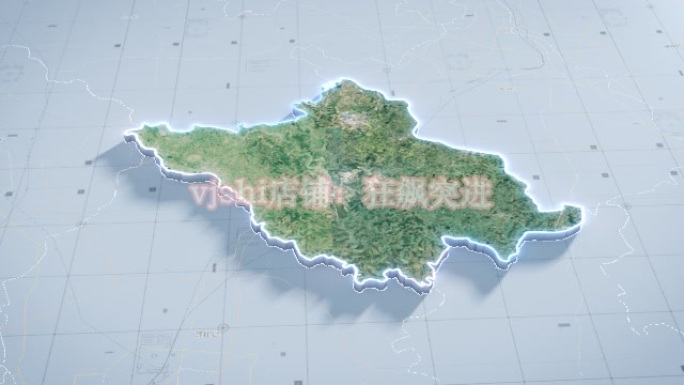 罗江区地图云中俯冲干净简约亮色三维区位