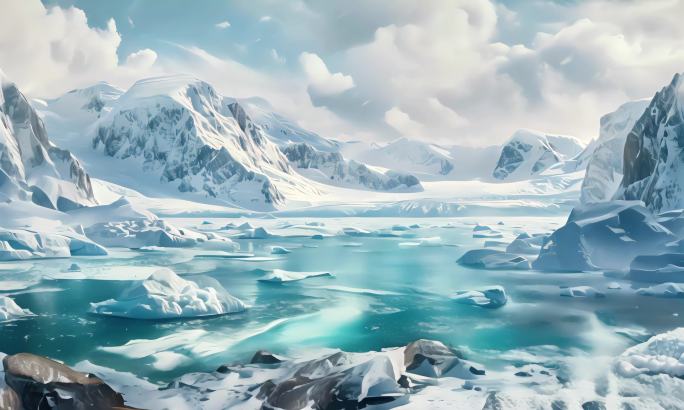 南极冰川冰山