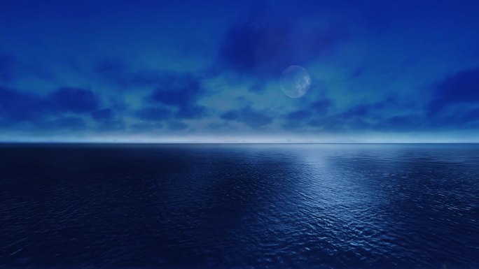 大海海面湖面夜晚月亮