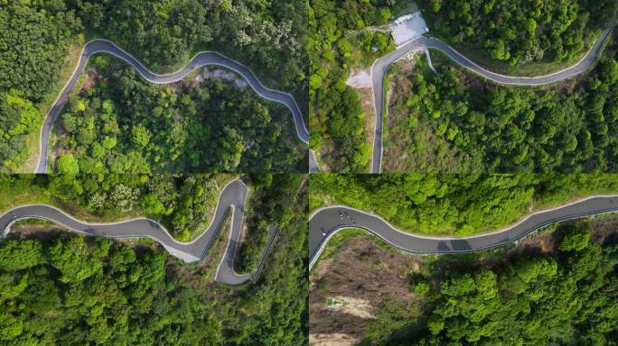 航拍深圳阳台山盘山公路