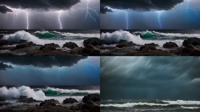 海上打雷狂风暴雨