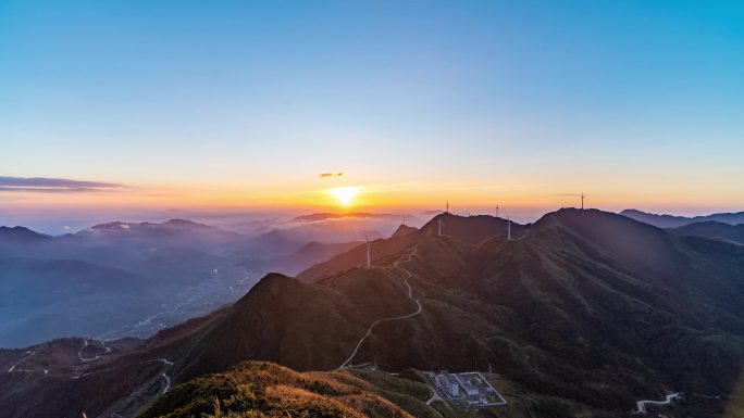 大山 绿美 日出云海 高山日出