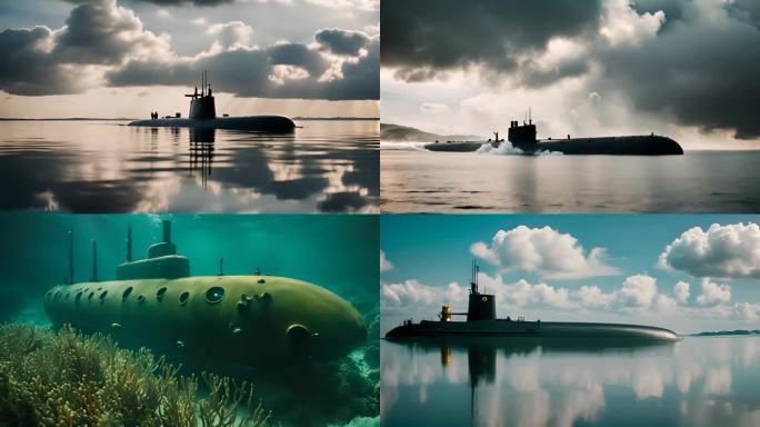 4K海洋潜水艇海底海藻潜水器蛟龙号深海