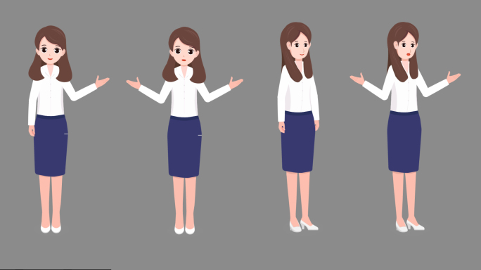 MG人物 卡通人物 女主持人