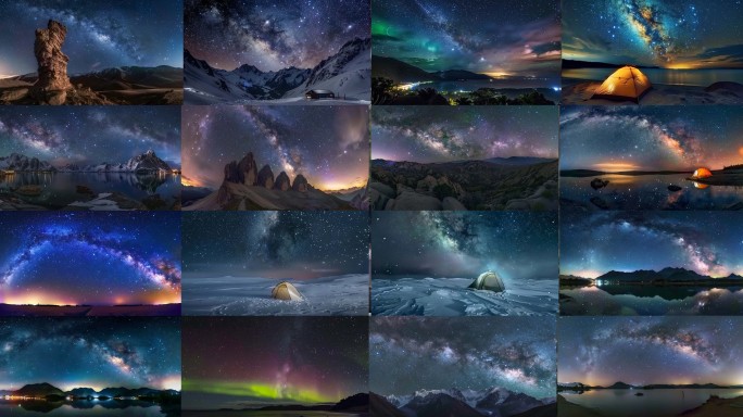 银河星空延时星系宇宙银河系唯美夜空梦幻