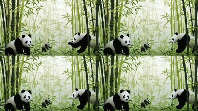 熊猫竹林