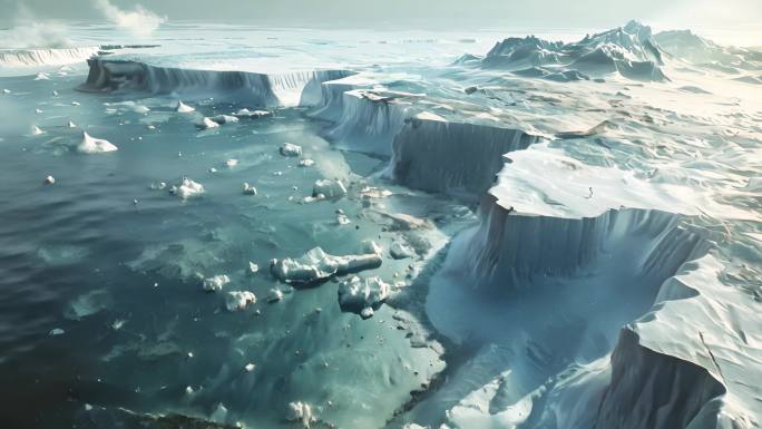 南极北极冰川冰山冰雪融化全球变暖